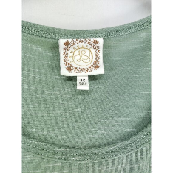 Set Of 2 Joei & I Womens 2X Graphic T-Shirts Blue & Green Cotton Blend - Picture 11 of 14